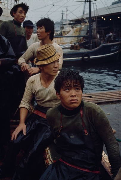 Серия фотографий с рыбаками из Токио, 1964 год.