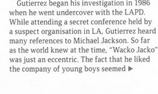 Гутьеррес признался, что он присутствовал на «секретной конференции», назвал себя «агентом под прикрытием». На самом деле это была конференция NAMBLA, и он присутствовал там в качестве члена организации, или гостя [скриншот из выпуска GQ за май 2006 года].