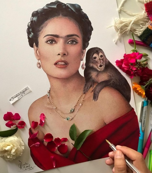 Художница, которая пишет фотореалистичные портреты с помощью шариковых ручек Инженер-программист и иллюстратор Самия Аль Хомси Дагер (Samia Al Homsi Dagher) из Ливана сделала себе имя благодаря