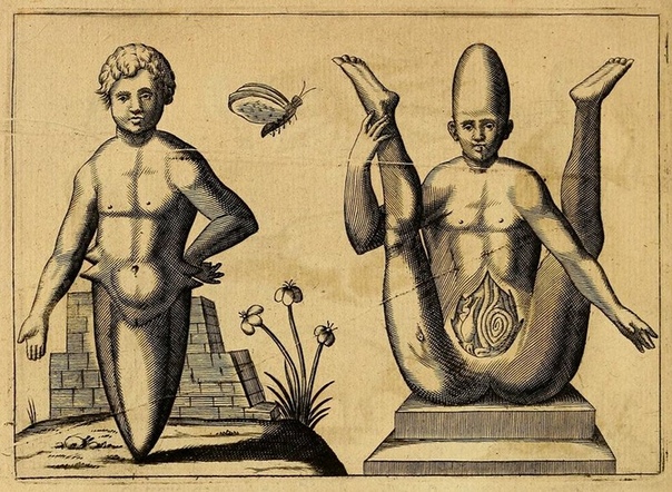 Серия иллюстраций из книги Фортунио Личети «Монстры» 1665 г. На момент появления книги во всей Европе был живой интерес ко всяческим уродствам: карлики, мнимые русалки, деформированные эмбрионы