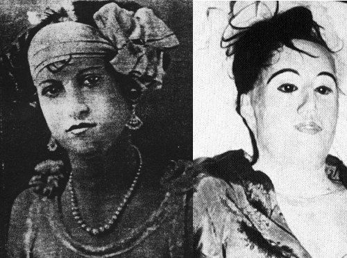 Любовь и после гроба. На фото слeва мы видим довольно симпатичную женщину. Ее звали Мария Элена Милагрос де Хойя. Трудно поверить, но на фото справа, похожем на снимок японской куклы, тоже она.