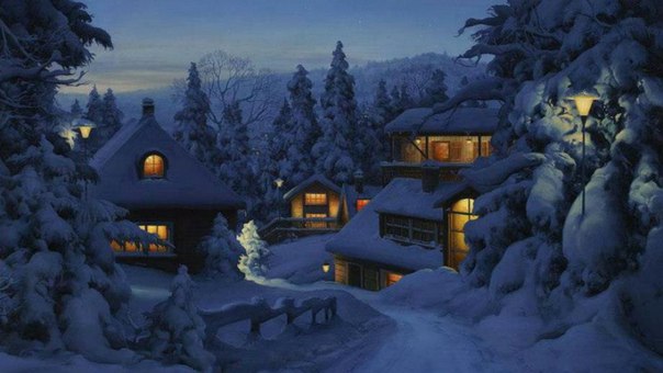 Зимние пейзажи художника Евгения Лушпина