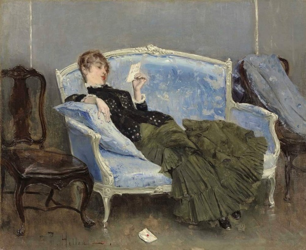 Поль Сезар Эллё (1859-1927), французский художник и гравёр. Среди его работ преобладают женские портреты фигур прекрасной эпохи. Часто изображал свою жену, Алису Герен в образе женщины с