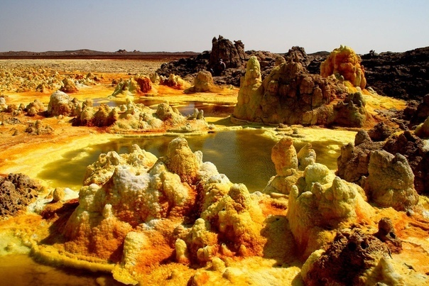 Ядовитые красоты пустыни Данакиль Наверное одним из самых загадочных и необычных мест на Земле является пустыня Данакиль. Это впадина, которая проходит на севере Эфиопии и Джибути и пересекается