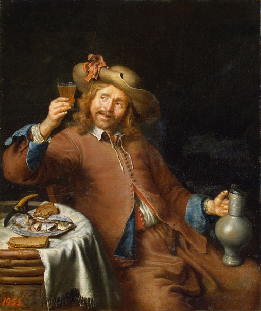 Картина «Завтрак молодого человека», XVII век. Автор: Питер Корнелиус ван Спингеланд